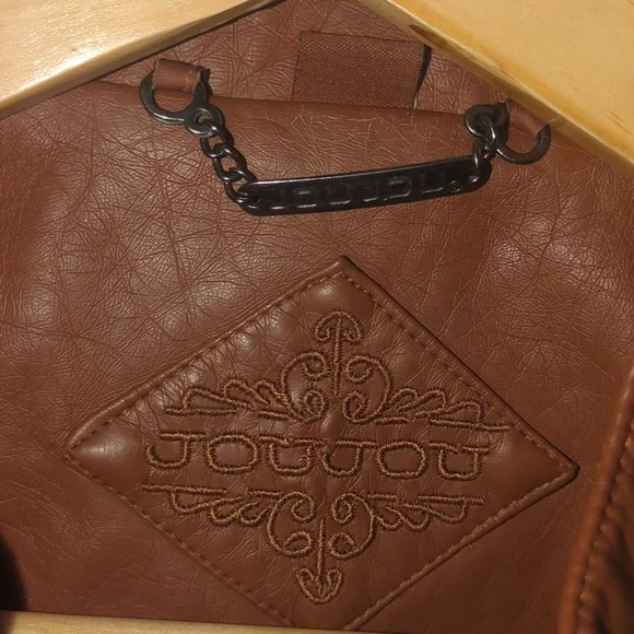 Brown Vegan Leather Jacket - Picture 3 of 5